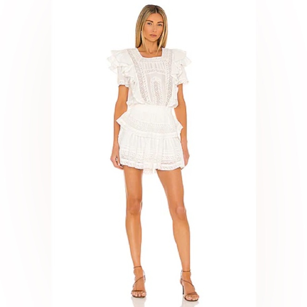 LoveShackFancy Stella Dress in Antique White